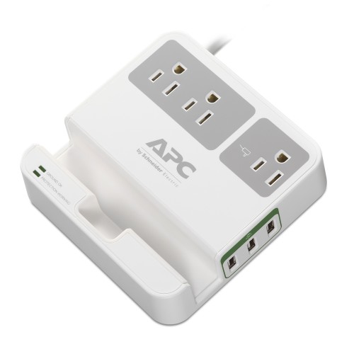 APC Essential SurgeArrest, 3 Outlets, 3 USB Charging Ports, 120V