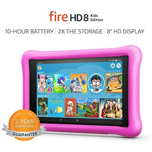 AMAZON Pink B07WJS3QDX All-new Fire HD 8 Kids Edition tablet, 8" HD display, 32 GB, Pink Kid-Proof Case