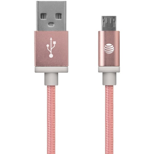 Charge & Sync Braided USB to Micro USB Cable, 5ft (Pink)