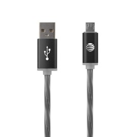 AT&T Charge & Sync Illuminated USB to Micro USB Cable, 3ft (Black)