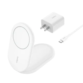 Belkin BoostCharge Magnetic Foldable Wireless Charger with Qi2 15W (White)
