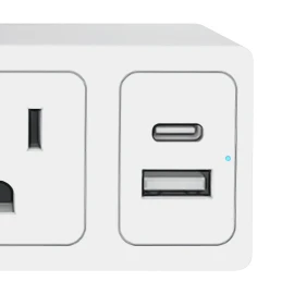 Fisher FWC476W Slim Surge Protector Wall Tap, 2 Outlets + 2 USB (White)
