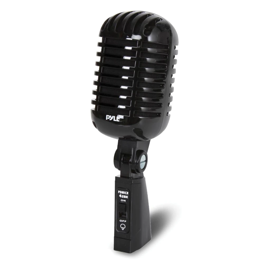 Pyle PDMICR42BK Classic Retro Dynamic Cardioid Vocal Microphone with XLR Cable