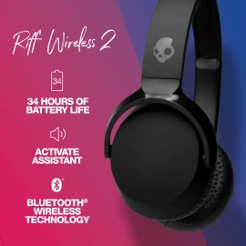 Skullcandy Riff Wireless 2 On-Ear Bluetooth Headphones (True Black)