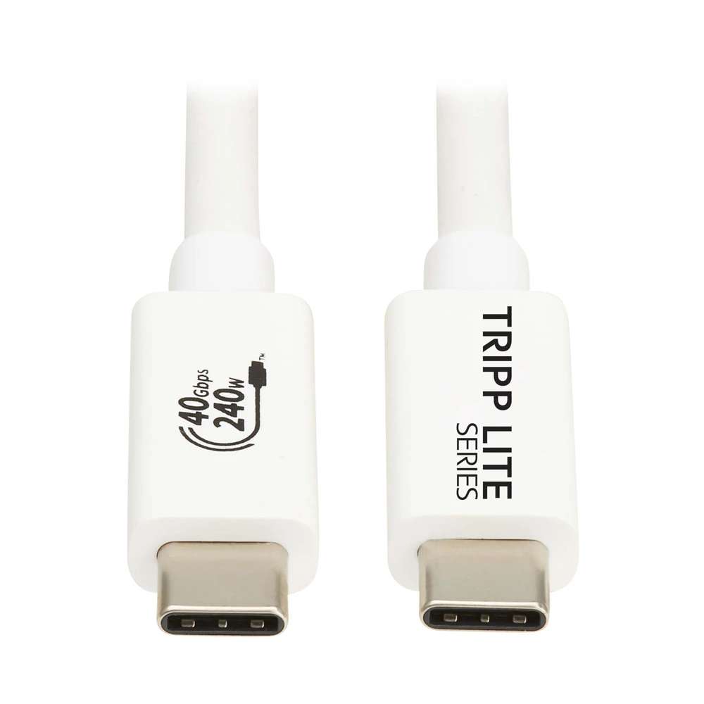 Tripp Lite by Eaton U521-1P0M-WH USB4 40Gbps USB-C Cable, 1m, 240W, White