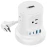 Uncaged Ergonomics Retractable Cube 4-Outlet / 4-USB Surge Protector, White