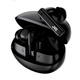 JVC TWS Bluetooth In-Ear Ultra-Compact Earbuds with Mic with Charging Case, up to 28 Hours Play Time, HA-D6T (Black)