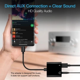 Naztech USB Type-C and 3.5mm Audio and Charge Adapter