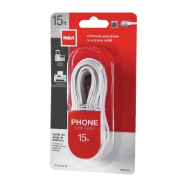 RCA White Phone Line Cord 15ft