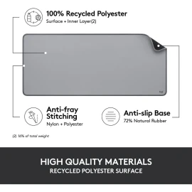 Logitech Desk Mat Studio Series - Mouse Pad - Gray