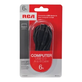 RCA 6-Ft. USB-A 2.0 to USB-B Cable