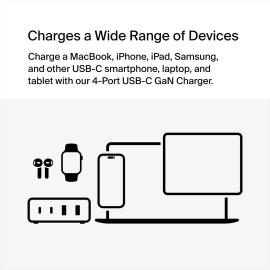 Belkin BoostCharge Pro Power adapter GaN technology 108 Watt Fast Charge, PD 3.0 - 4 output connectors (2 x USB, 2 x USB-C) - white