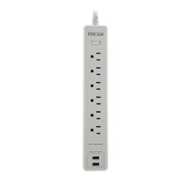 Forza Surge protector AC 110/220 V 6 Outlets NEMA 2USB 5ft WH