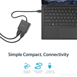 StarTech 2-Port Multi Monitor Adapter, USB-C to 2x HDMI Video Splitter, USB Type-C DP Alt Mode to HDMI MST Hub