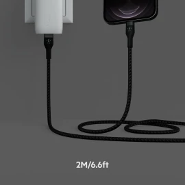 Belkin BoostCharge - Lightning cable - 24 pin USB-C male to Lightning male - 2 m - black