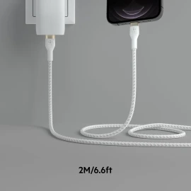 Belkin BoostCharge - Lightning cable - 24 pin USB-C male to Lightning male - 2 m - white