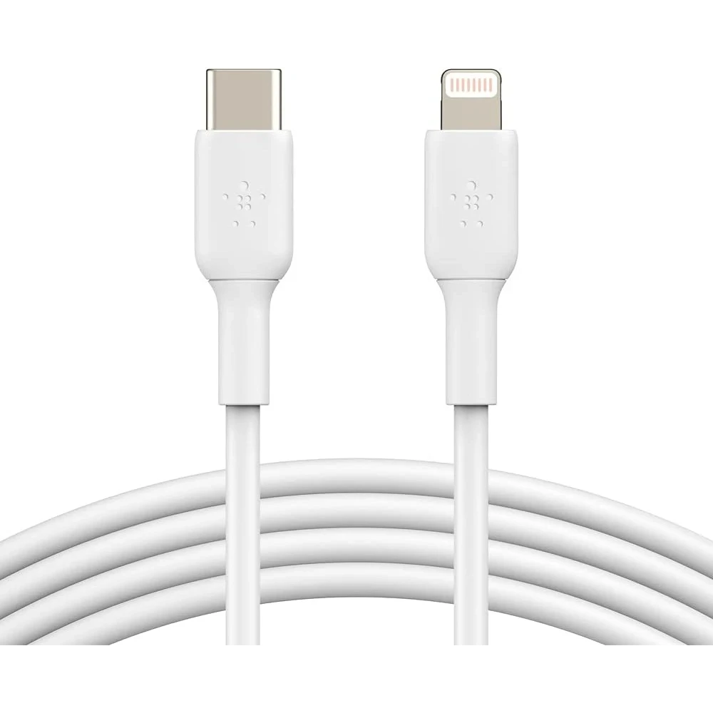 Belkin BoostCharge - Lightning cable - 24 pin USB-C male to Lightning male - 1 m - white - USB Power Delivery (18W)