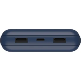 Belkin BoostCharge - Power bank - 20000 mAh - 15 Watt - 3 output connectors (USB, 24 pin USB-C) - on cable: USB-C - blue