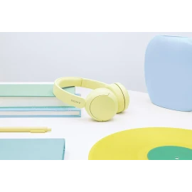 Sony WH-CH520 Wireless Headphones Bluetooth On-Ear Headset with Microphone and up to 50 Hours Battery Life with Quick Charging, Butter Yellow