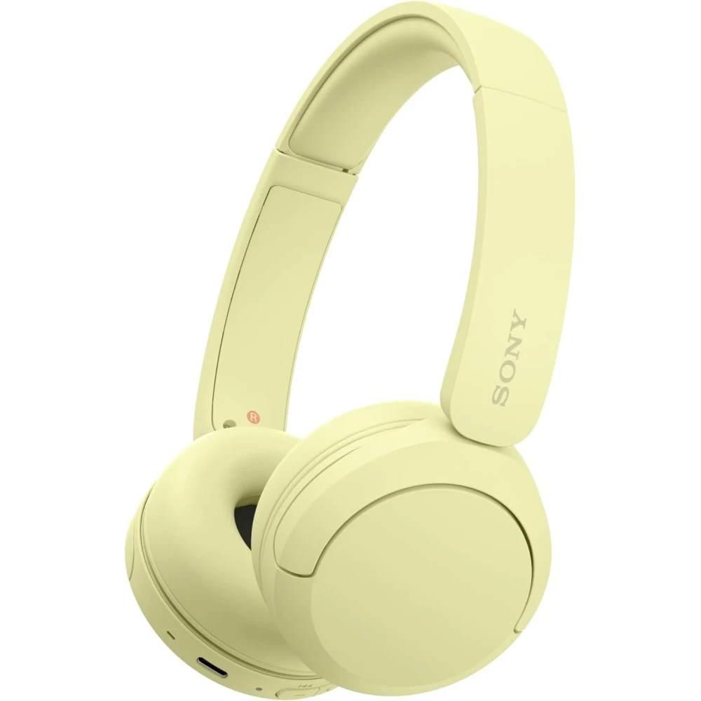 Sony WH-CH520 Wireless Headphones Bluetooth On-Ear Headset with Microphone and up to 50 Hours Battery Life with Quick Charging, Butter Yellow