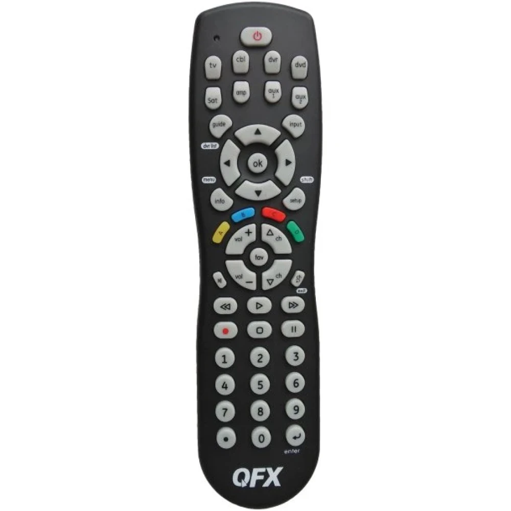 QFX 8-Device Universal Remote with Glow-in-the-Dark Buttons, Black