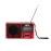 QFX Portable AM/FM/Shortwave Radio with Bluetooth, Flashlight, and Solar Panel, Red,