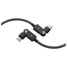 Raycon Magic Spin 100-Watt USB-C to USB-C Charge and Sync Cable, 3.3 Ft. (Black)