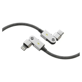 Raycon Magic Spin Pro 100-Watt Lightning to USB-C Charge and Sync Cable, 6.6 Ft. (Black)
