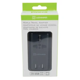 Lenmar Ultra-Compact All-in-One Travel Adapter with USB Port (Black)