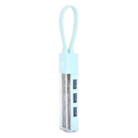 Manhattan Transparent 4-Port USB 3.0 USB-C/USB-A Combo Hub (Teal)