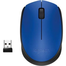 Logitech M170 - Mouse - right and left-handed - wireless - 2.4 GHz - USB wireless receiver - blue