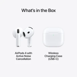 Apple AirPods 4 Wireless Earbuds, Bluetooth Headphones, with Active Noise Cancellation, Adaptive Audio