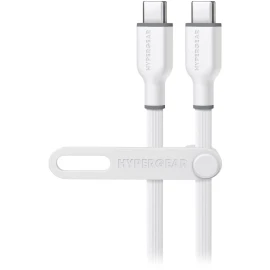 HyperGear® Flexi Pro USB-C® to USB-C® Soft-Touch Silicone Fast Charge and Sync Cable (10 Ft.; White)