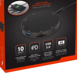 HELIX 9-in-1 USB-C® Multi-Port Hub with Wireless Charging