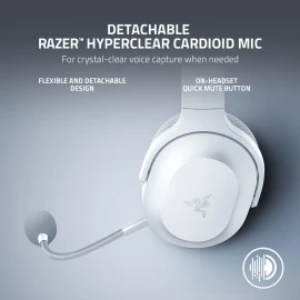 Razer Barracuda X - Headset - full size - Bluetooth / 2.4 GHz radio frequency - wireless, wired - 3.5 mm jack, USB-C - noise isolating - mercury