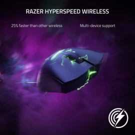 Razer DeathAdder V3 Pro - Mouse - ergonomic - right-handed - optical - 5 buttons - wireless - USB, Bluetooth - white