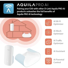 D-Link AX3000 Mesh WiFi 6 Range Extender | Universal Compatibility | 1x Gigabit LAN Port | AI Enabled | Covers up to 2800 sq. ft | Whole Home Booster