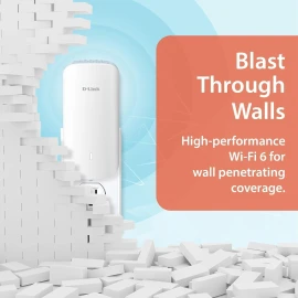 D-Link AX3000 Mesh WiFi 6 Range Extender | Universal Compatibility | 1x Gigabit LAN Port | AI Enabled | Covers up to 2800 sq. ft | Whole Home Booster