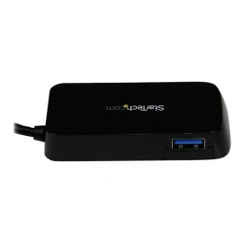 StarTech 4-Port USB 3.0 SuperSpeed Hub - Portable Mini Multiport USB Travel Dock - USB Extender Black for Business PC/Mac, laptops (ST4300MINU3B) - Hub - 4 x SuperSpeed USB 3.0 - desktop - for P/N: FCREADMICRO3, MSDREADU3CA, USB3S2ESATA3