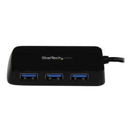 StarTech 4-Port USB 3.0 SuperSpeed Hub - Portable Mini Multiport USB Travel Dock - USB Extender Black for Business PC/Mac, laptops (ST4300MINU3B) - Hub - 4 x SuperSpeed USB 3.0 - desktop - for P/N: FCREADMICRO3, MSDREADU3CA, USB3S2ESATA3