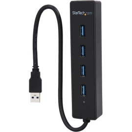 StarTech 4-Port USB 3.0 Hub with Built-in Cable - SuperSpeed Laptop USB Hub - Portable USB Splitter - Mini USB Hub (ST4300PBU3) - Hub - 4 x SuperSpeed USB 3.0 - desktop - for P/N: FCREADMICRO3, MSDREADU3CA