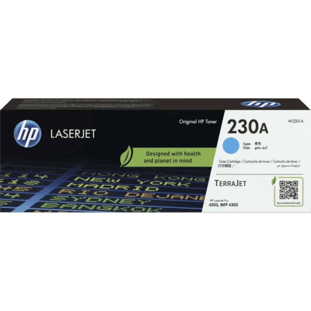HP 230A - Cyan - original - LaserJet - toner cartridge (W2301A) - for Color LaserJet Pro MFP 4301, MFP 4303