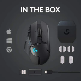 Logitech G502 Lightspeed Wireless Gaming Mouse, Hero 25K Sensor, 25,600 DPI, RGB, Adjustable Weights, 11 Programmable Buttons, Long Battery Life, POWERPLAY-Compatible, PC/Mac