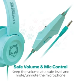 Hypergear Kombat Kitty Gaming Headset For Kids (Teal)