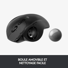 Logitech MX Ergo Wireless Trackball Mouse, Bluetooth Or 2.4GHz with Unifying USB-Receiver, Adjustable Trackball Angle, Precision Scroll-Wheel, USB-C Charging Battery, PC/ Mac/ iPad OS - Black