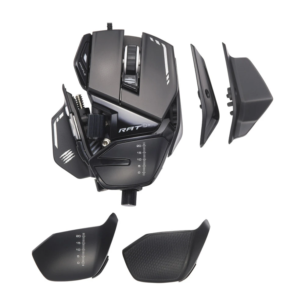 Mad Catz R.A.T. 8+ Fully Adjustable Corded Gaming Mouse, Black