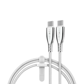Naztech 6-Ft. Titanium Usb-C To Usb-C Braided Cable (White)