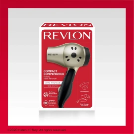REVLON 1875W Compact Folding Handle Travel Hair Dryer