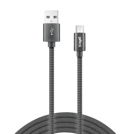 Xyst Charge And Sync Usb To Micro Usb Braided Cable, 10 Ft. (Black)