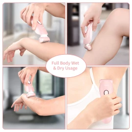 Brori Electric Razor for Women Bikini Trimmer Painless Lady Electric Shaver Wet and Dry Pubic Hairs Removal Trimmer for Leg Underarm Arm Rechargeable Cordless with LED Light